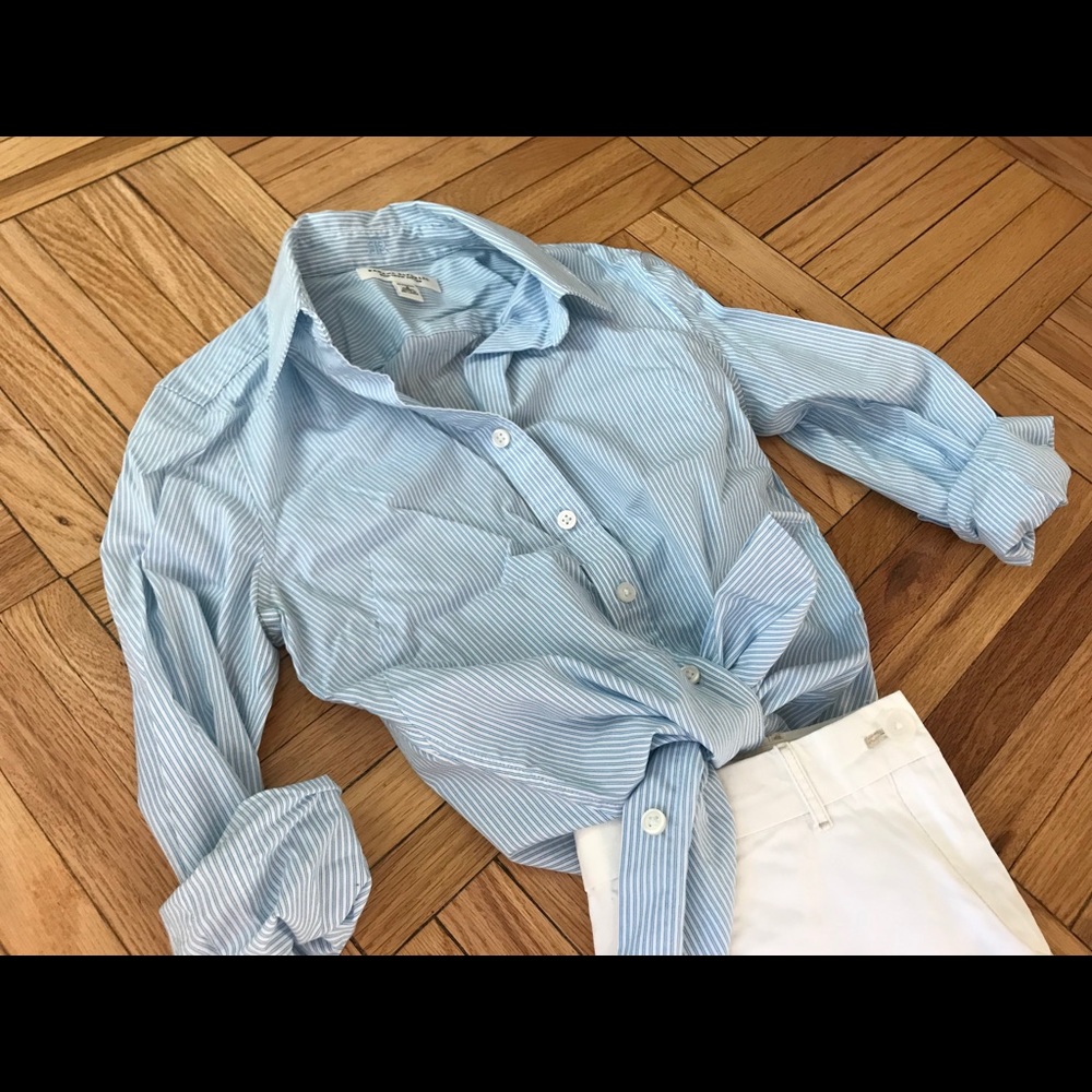 Tailored-Fit Super-Stretch Stripe Shirt, Non-Iron